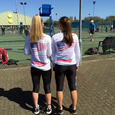 Female tennis players wearing Stars and Stripes Recruitment tops