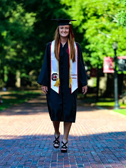 Female graduate outdoors